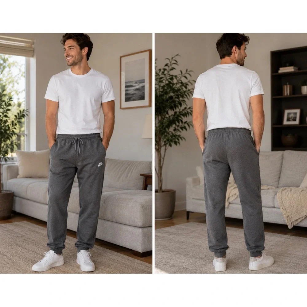 Nike Mens Sportswear Club Fleece Joggers Charcoal Grey CJ7719-071 XL